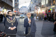 Ramadan lights switch on, Coventry Street, London, UK.