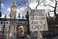 Boris Johnson protest outside Parliament.