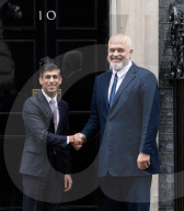 Prime Minister of Albania visits Rishi Sunak British Prime Minister at 10 Downing Street, London, UK