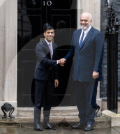 Prime Minister of Albania visits Rishi Sunak British Prime Minister at 10 Downing Street, London, UK