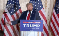 NEWS - USA: Former President Donald Trump Talks To The Media at Mar-a-Lago Palm Beach