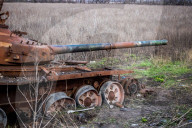 NEWS - Ukraine-Krieg: Russischer Panzer, zerstört in der Schlacht von Izyum