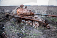 NEWS - Ukraine-Krieg: Russischer Panzer, zerstört in der Schlacht von Izyum