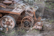 NEWS - Ukraine-Krieg: Russischer Panzer, zerstört in der Schlacht von Izyum