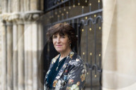 Professor Sarah Tarlow inside the grounds of St Wulfram's church in Grantham where she lives