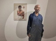 Tam Joseph, artist. Photographed at his studio near Black Horse Lane, Walthamstow, London