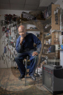 Tam Joseph, artist. Photographed at his studio near Black Horse Lane, Walthamstow, London