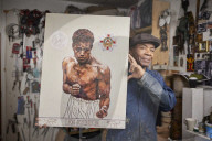 Tam Joseph, artist. Photographed at his studio near Black Horse Lane, Walthamstow, London