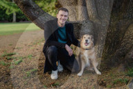 Thomas Turcich and his dog, Savannah, on Wednesday, Feb. 8, 2023, at Volunteer Park in Seattle, Wash