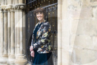 Professor Sarah Tarlow inside the grounds of St Wulfram's church in Grantham where she lives