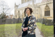 Professor Sarah Tarlow inside the grounds of St Wulfram's church in Grantham where she lives