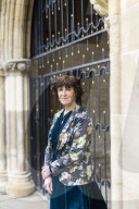Professor Sarah Tarlow inside the grounds of St Wulfram's church in Grantham where she lives