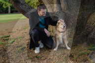 Thomas Turcich and his dog, Savannah, on Wednesday, Feb. 8, 2023, at Volunteer Park in Seattle, Wash