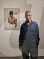 Tam Joseph, artist. Photographed at his studio near Black Horse Lane, Walthamstow, London