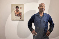 Tam Joseph, artist. Photographed at his studio near Black Horse Lane, Walthamstow, London