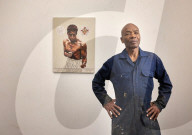 Tam Joseph, artist. Photographed at his studio near Black Horse Lane, Walthamstow, London