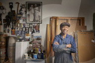 Tam Joseph, artist. Photographed at his studio near Black Horse Lane, Walthamstow, London