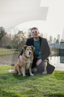 Thomas Turcich and his dog, Savannah, on Wednesday, Feb. 8, 2023, at Volunteer Park in Seattle, Wash