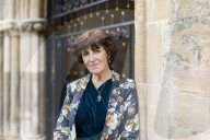 Professor Sarah Tarlow inside the grounds of St Wulfram's church in Grantham where she lives