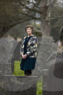 Professor Sarah Tarlow inside the grounds of St Wulfram's church in Grantham where she lives