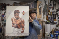 Tam Joseph, artist. Photographed at his studio near Black Horse Lane, Walthamstow, London