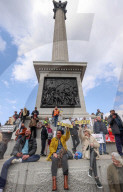 ULEZ Protest Trafalgar Square in London, UK.