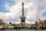 ULEZ Protest Trafalgar Square in London, UK.