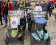 ULEZ Protest Trafalgar Square in London, UK.
