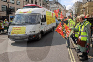ULEZ Protest Trafalgar Square in London, UK.