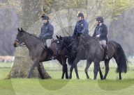 Prince Andrew is seen riding near Windsor Castle.