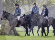 Prince Andrew is seen riding near Windsor Castle.