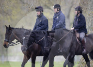Prince Andrew is seen riding near Windsor Castle.