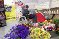 UK-Iranian journalist Vahid Beheshti on the 54th day of his hunger strike outside the Foreign Office, Whitehall, London, UK.