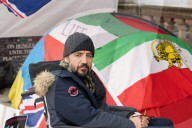 UK-Iranian journalist Vahid Beheshti on the 54th day of his hunger strike outside the Foreign Office, Whitehall, London, UK.