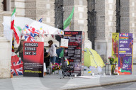 UK-Iranian journalist Vahid Beheshti on the 54th day of his hunger strike outside the Foreign Office, Whitehall, London, UK.