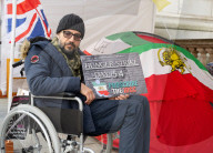 UK-Iranian journalist Vahid Beheshti on the 54th day of his hunger strike outside the Foreign Office, Whitehall, London, UK.