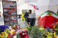 UK-Iranian journalist Vahid Beheshti on the 54th day of his hunger strike outside the Foreign Office, Whitehall, London, UK.