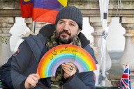 UK-Iranian journalist Vahid Beheshti on the 54th day of his hunger strike outside the Foreign Office, Whitehall, London, UK.