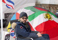 UK-Iranian journalist Vahid Beheshti on the 54th day of his hunger strike outside the Foreign Office, Whitehall, London, UK.