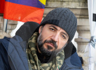 UK-Iranian journalist Vahid Beheshti on the 54th day of his hunger strike outside the Foreign Office, Whitehall, London, UK.