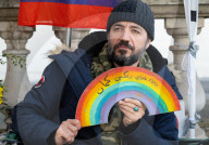 UK-Iranian journalist Vahid Beheshti on the 54th day of his hunger strike outside the Foreign Office, Whitehall, London, UK.