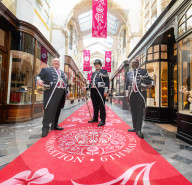 Coronation installation at the Burlington Arcade, Piccadilly, London, UK.