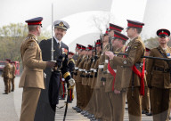 HRH The Prince of Denmark presents the first set of Colours to 4th Battalion The Princess of Wales’s Royal Regiment at Royal Artillery Barracks, Woolwich, London, UK. 