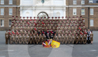 HRH The Prince of Denmark presents the first set of Colours to 4th Battalion The Princess of Wales’s Royal Regiment at Royal Artillery Barracks, Woolwich, London, UK. 