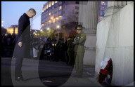 Prince of Wales attends Anzac Day Dawn Service, London, UK.