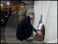 Prince of Wales attends Anzac Day Dawn Service, London, UK.