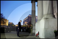 Prince of Wales attends Anzac Day Dawn Service, London, UK.