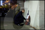 Prince of Wales attends Anzac Day Dawn Service, London, UK.