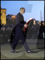 Prince of Wales attends Anzac Day Dawn Service, London, UK.