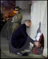 Prince of Wales attends Anzac Day Dawn Service, London, UK.